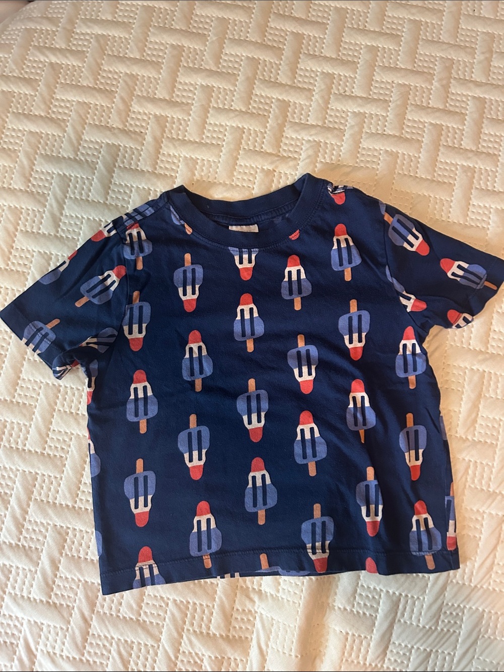 Hanna Andersson Navy Popsicle Graphic Tee with Red & Blue Accents